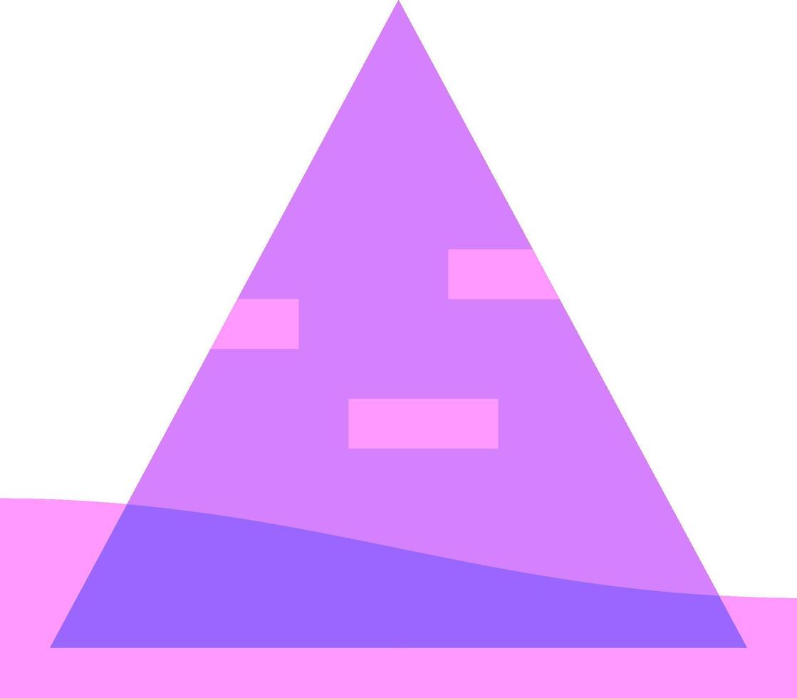 A purple triangle with a pink background vector