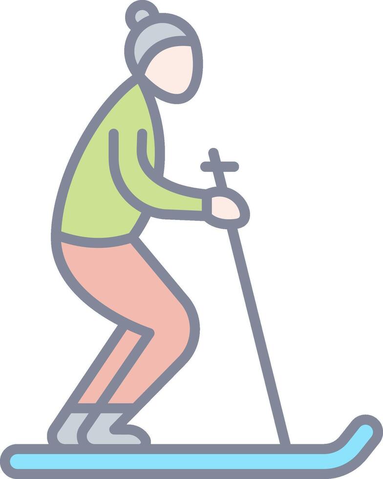 A person on skis is riding down a hill vector