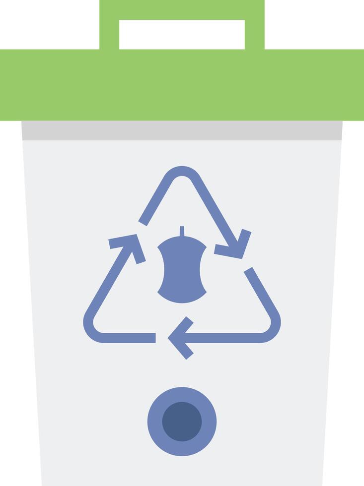 A recycling bin with an apple icon vector