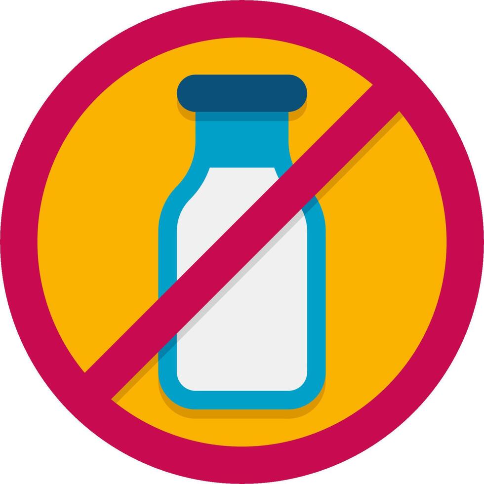 No milk sign on a yellow background vector