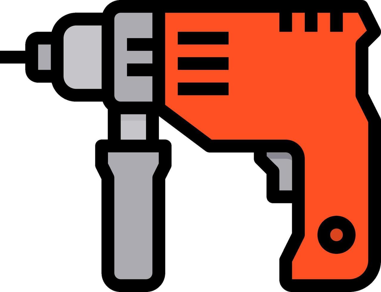 An orange drill with a red handle vector