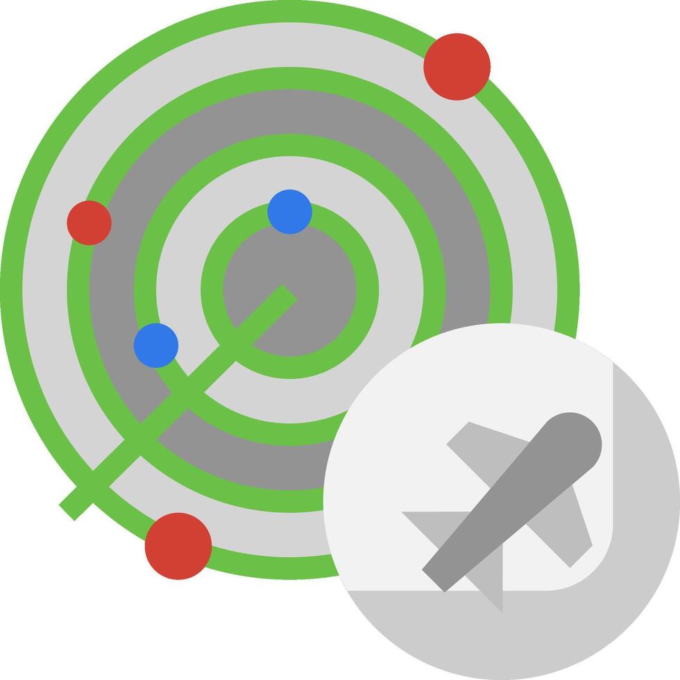 A circular map with a plane and a circle vector