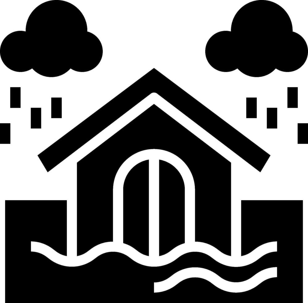 Flood house icon illustration vector