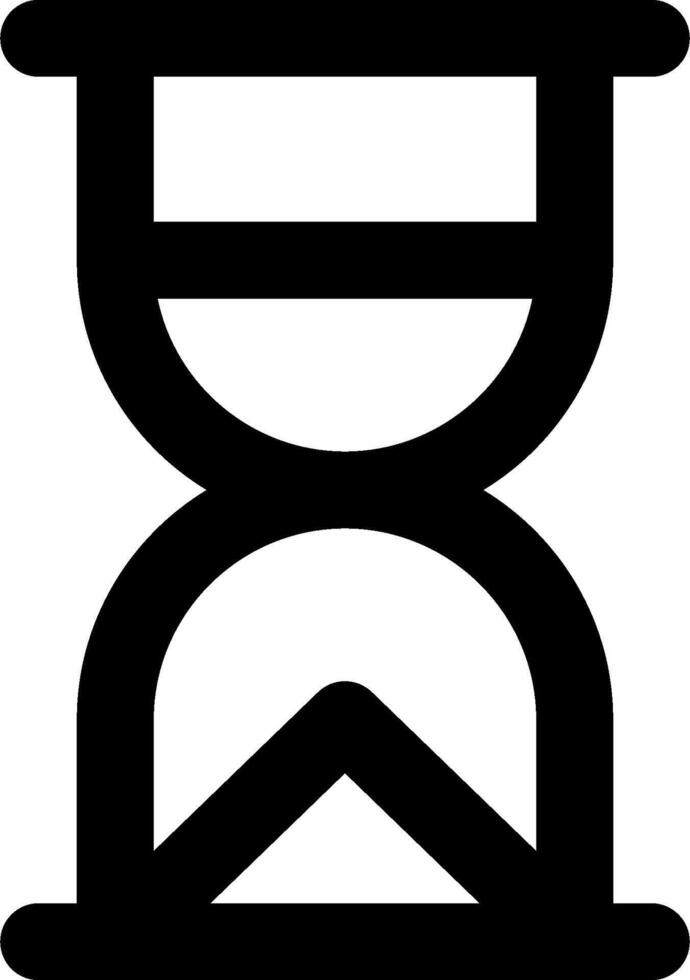 A black and white hourglass icon vector