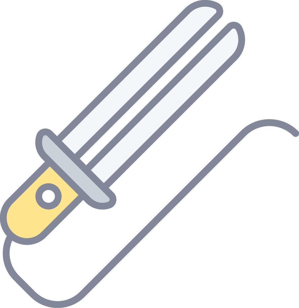 A knife with two long blades on it vector