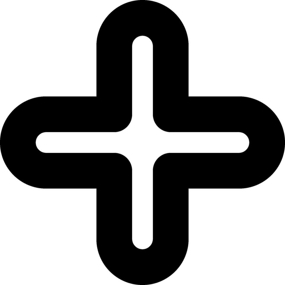 A black and white cross symbol vector
