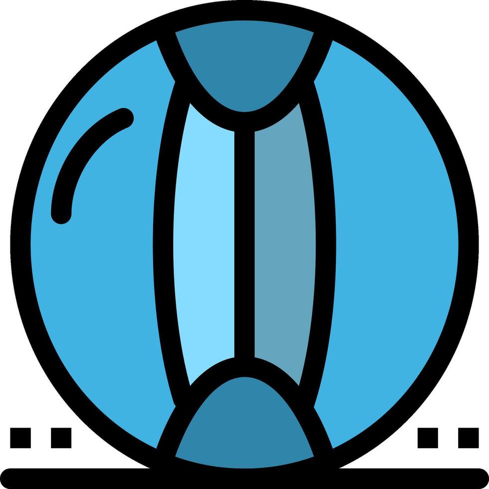 A blue ball with a black outline vector