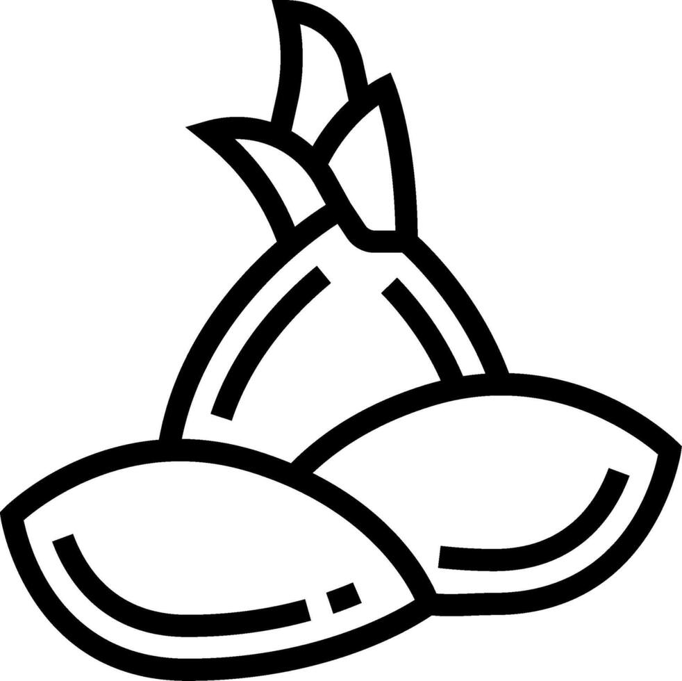 A black and white drawing of a pair of shells vector
