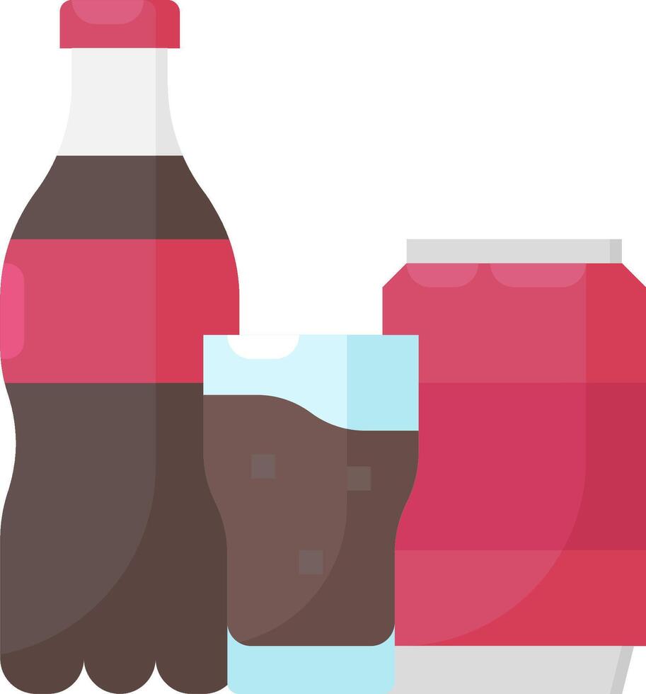 Coca cola can and glass vector