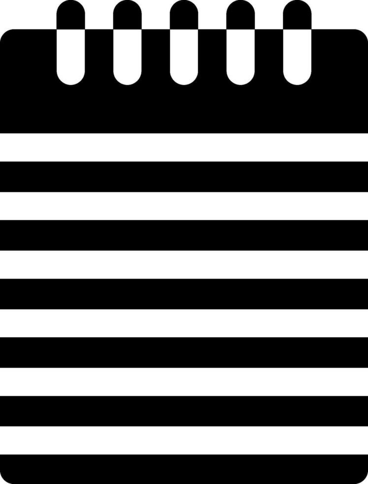 A black and white note pad icon vector