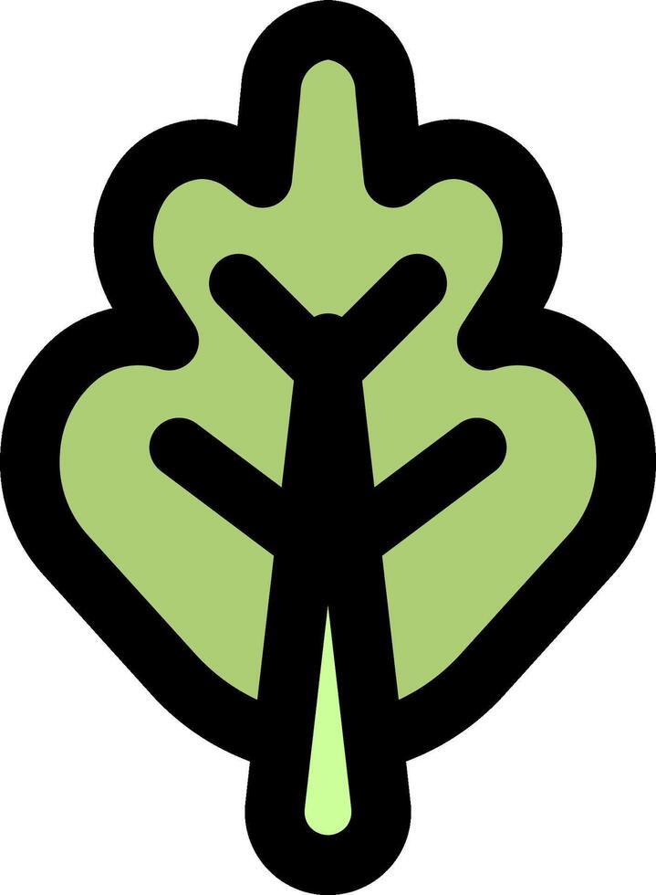 A green leaf icon with a black outline vector