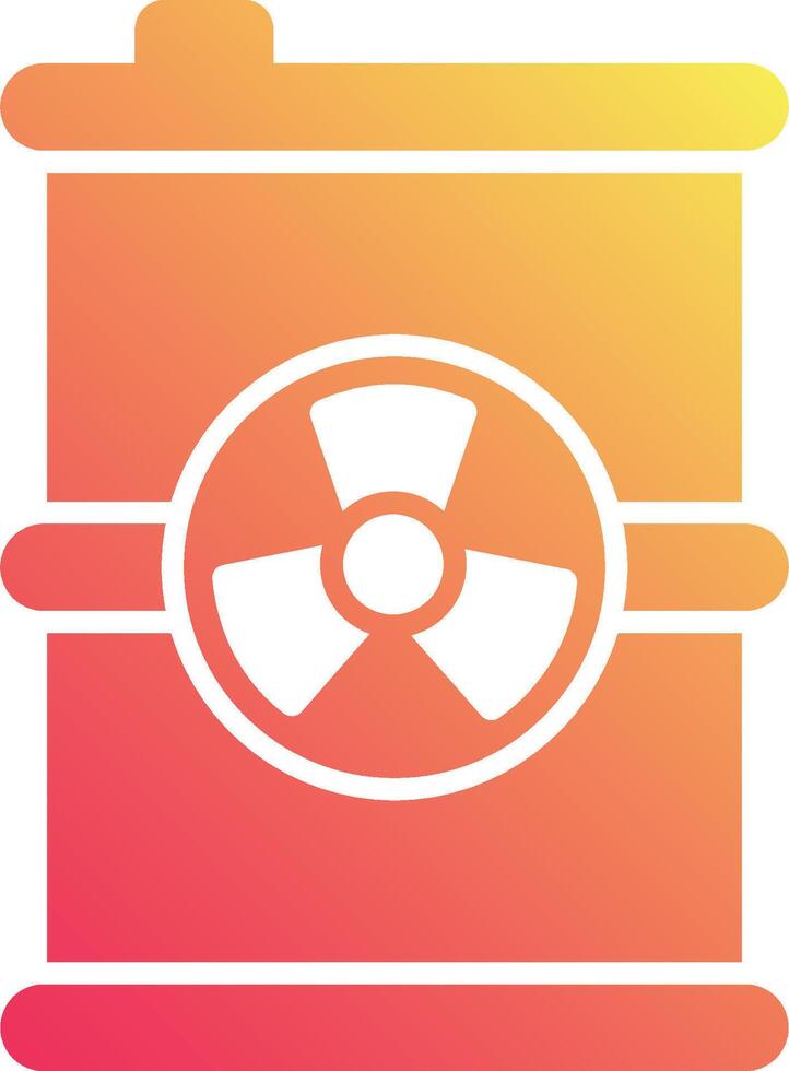 A battery icon with a radiation symbol vector