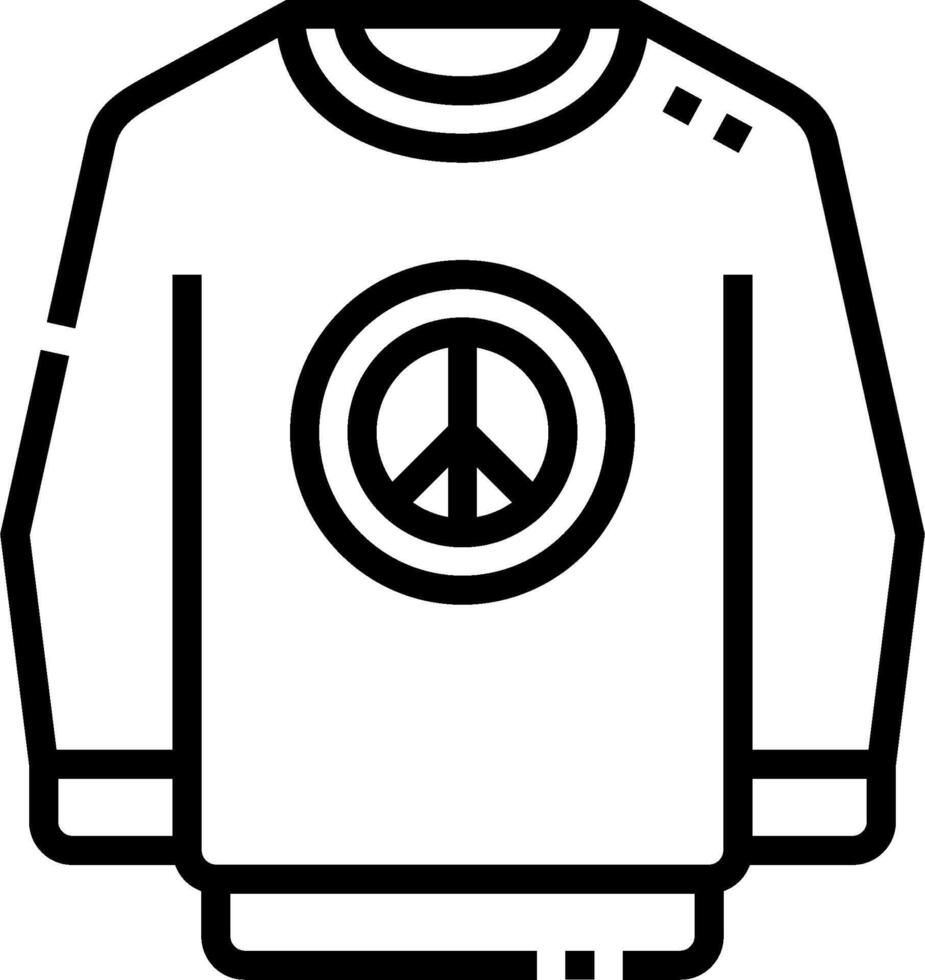 A peace symbol sweatshirt with a peace sign vector