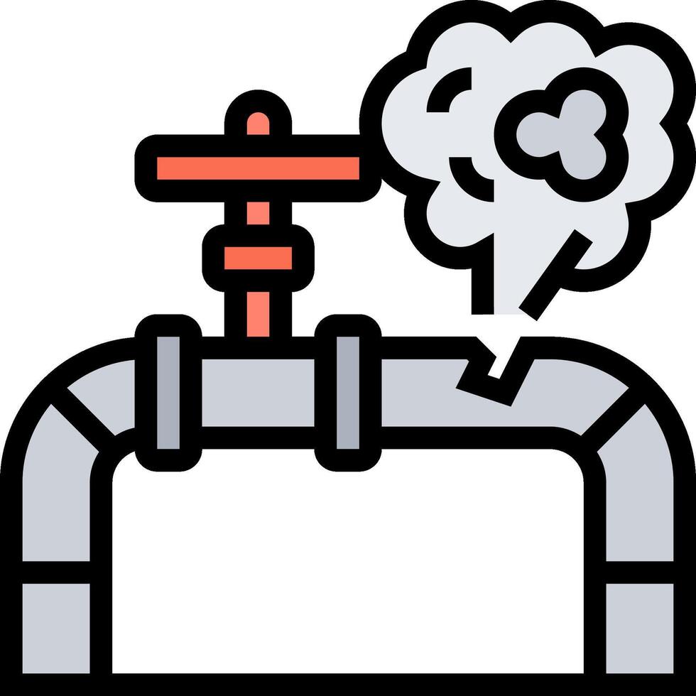 A pipe with a pipe coming out of it and a cloud coming out of it vector