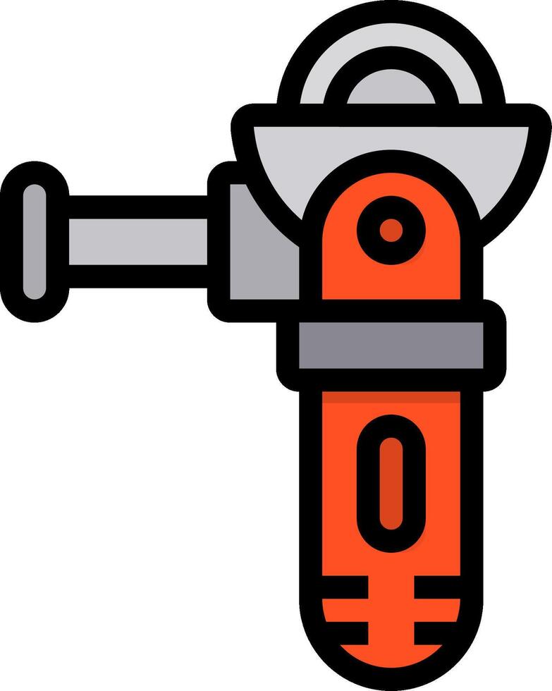 A tool with a handle and a red and orange handle vector