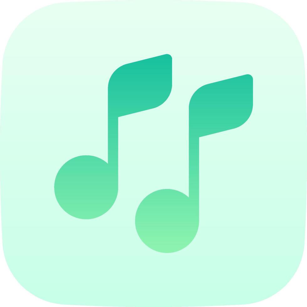 Music player icon with green music notes vector
