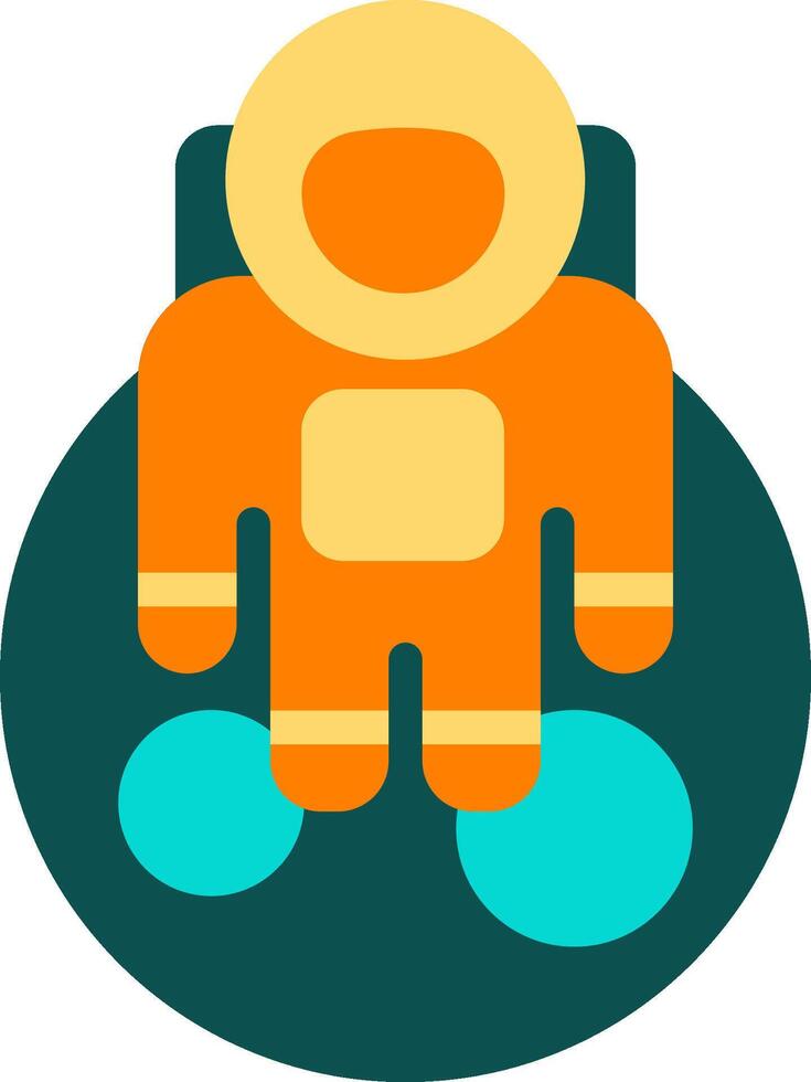 An astronaut icon with a blue background vector