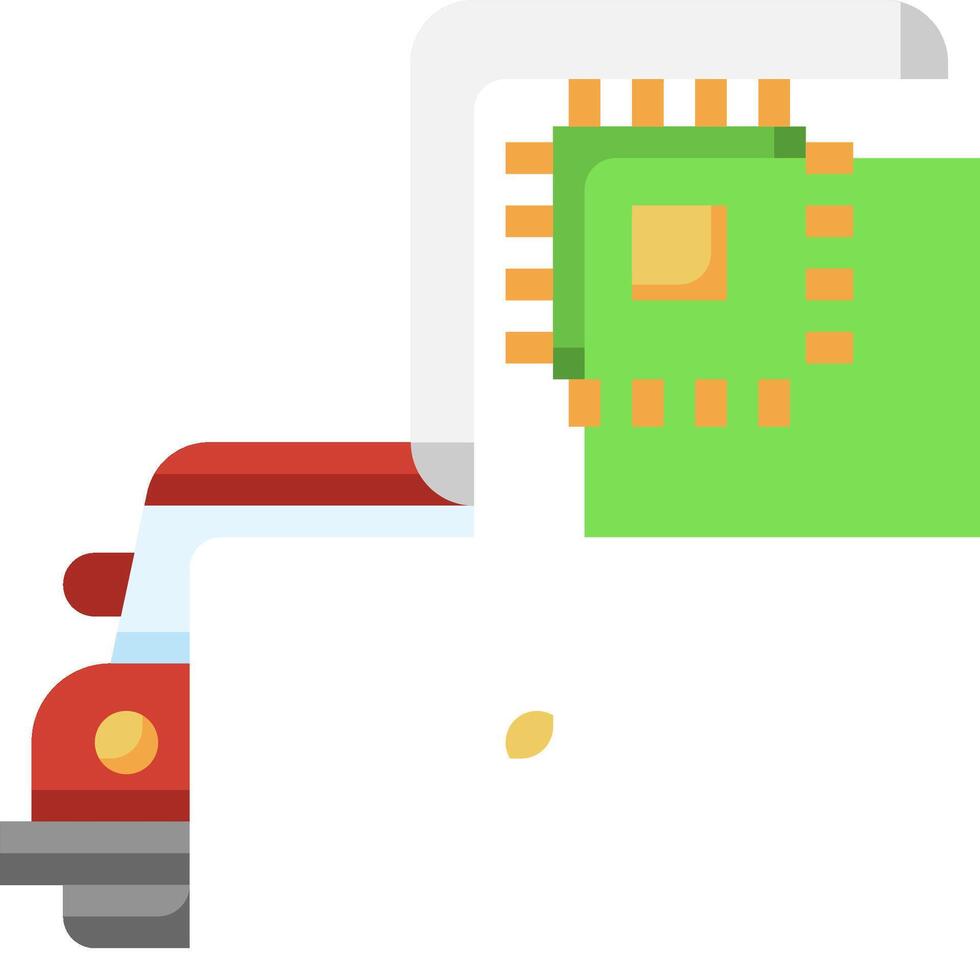 A car with a chip on top of it vector