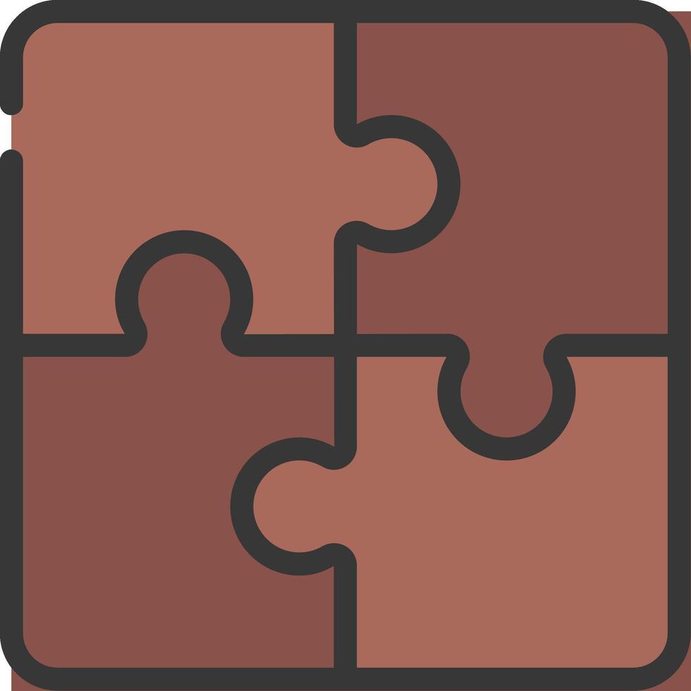A puzzle piece with four pieces in it vector