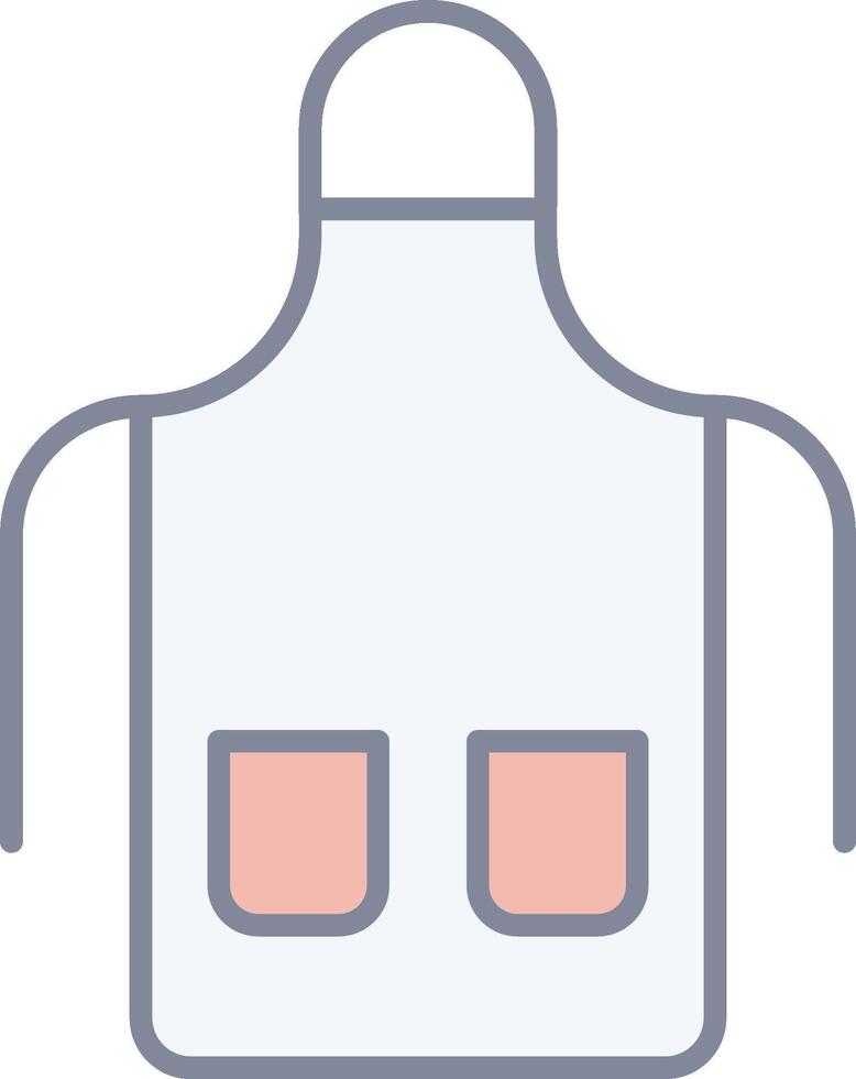 A white apron with two pockets on the front vector