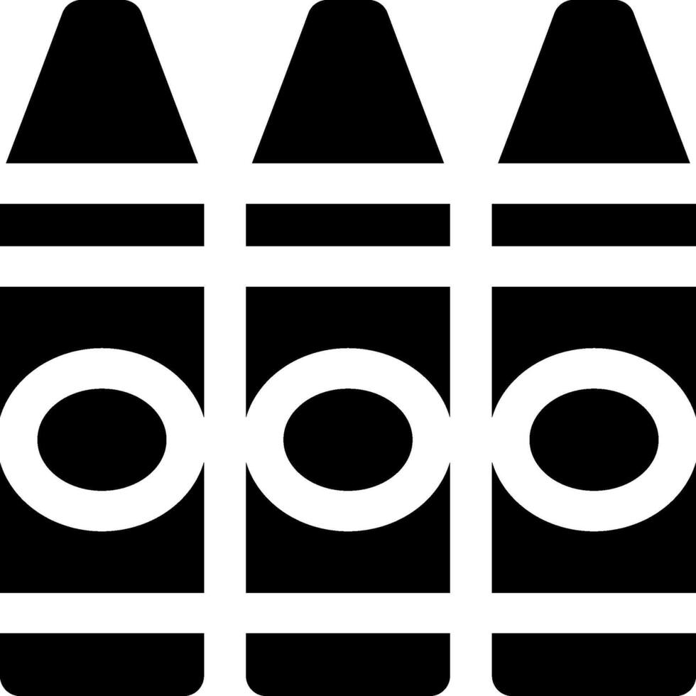 Crayon icon with black and white lines vector