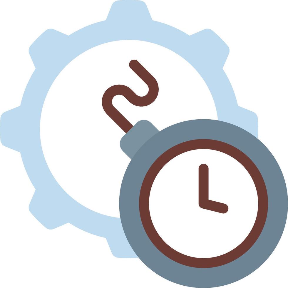 A clock and gearwheel icon on a white background vector