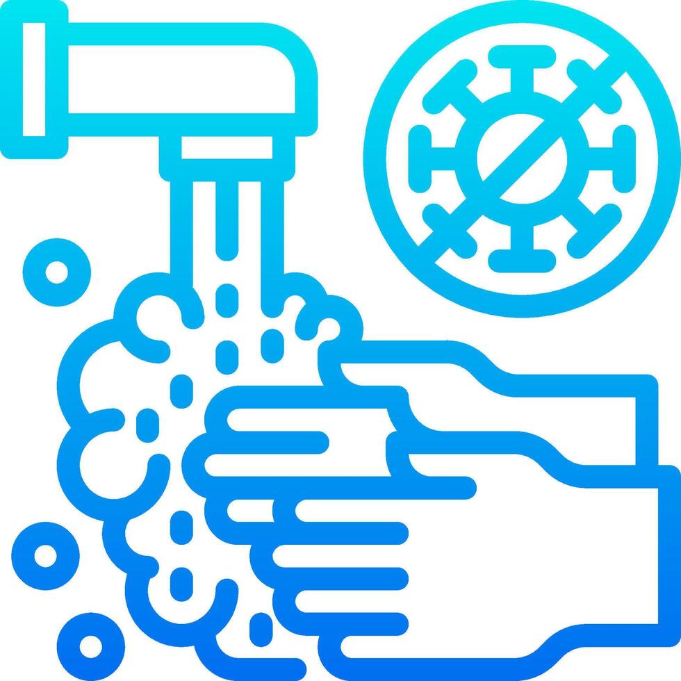 Hand washing icon with a hand washing under a faucet vector