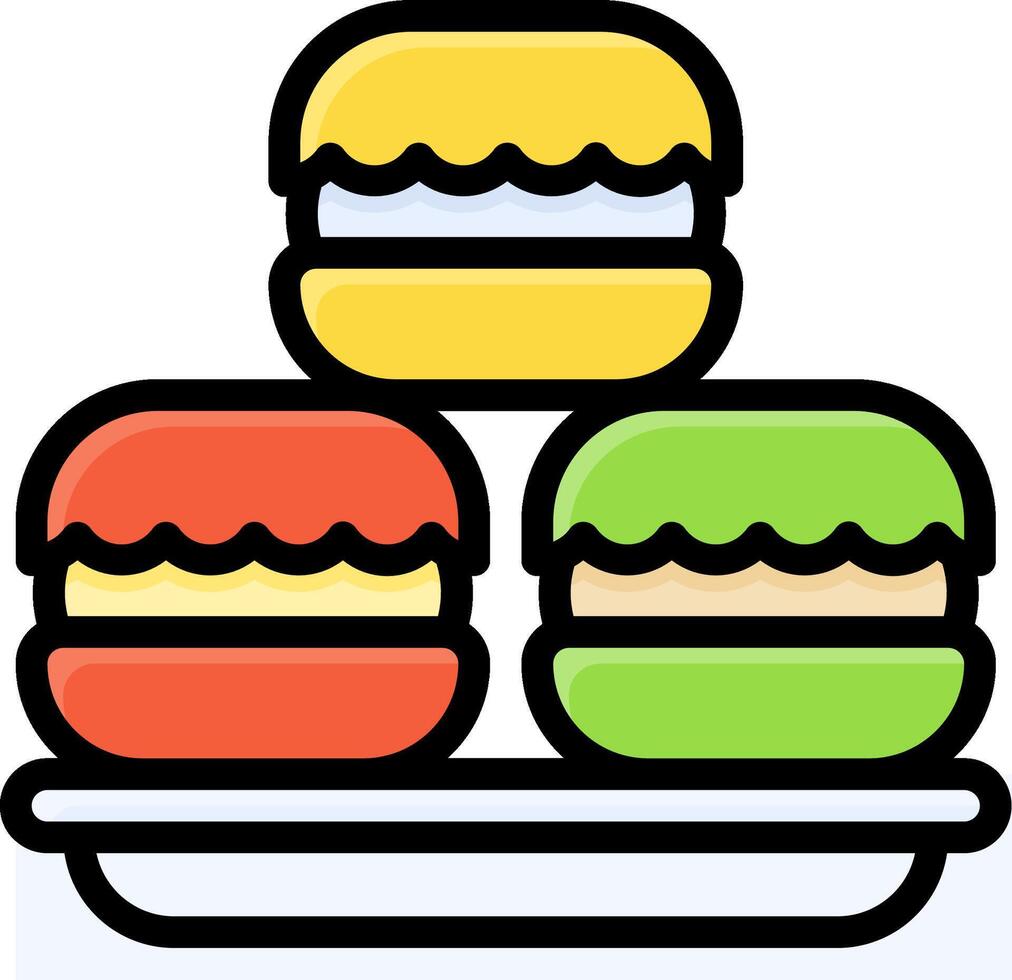 Three macarons on a plate with a white background vector