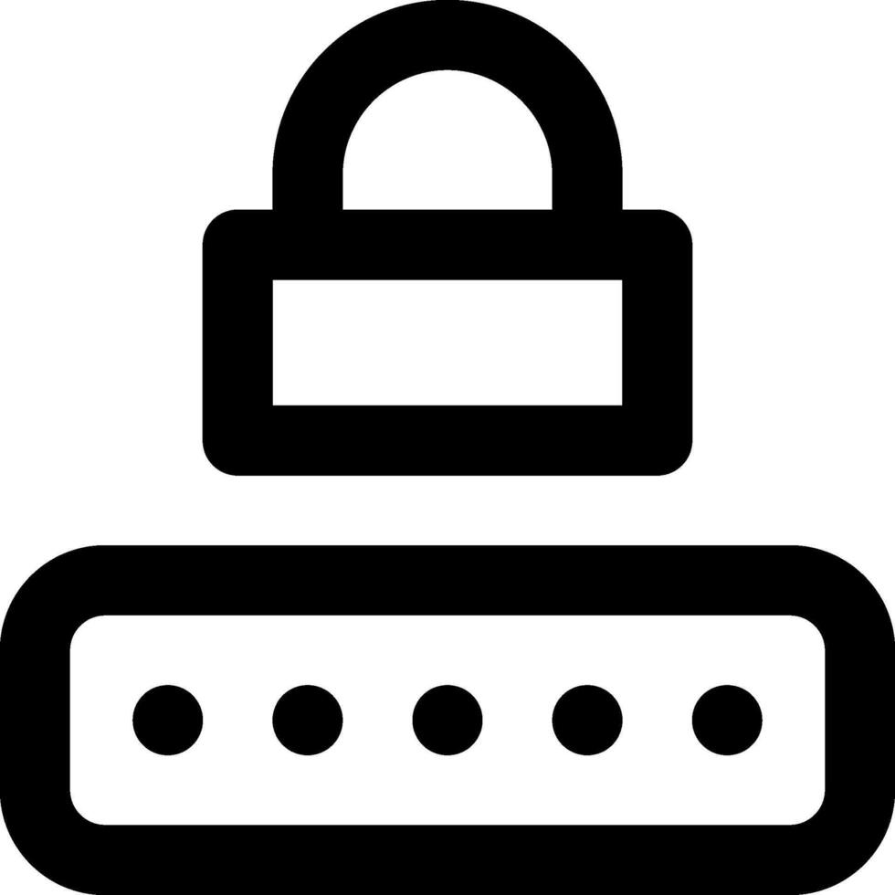 A black and white image of a padlock vector