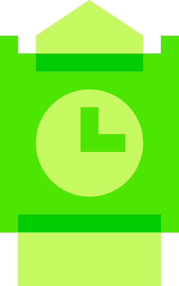 A green clock with a circle in the middle vector