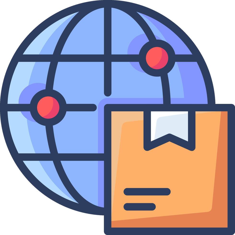 Global shipping icon vector