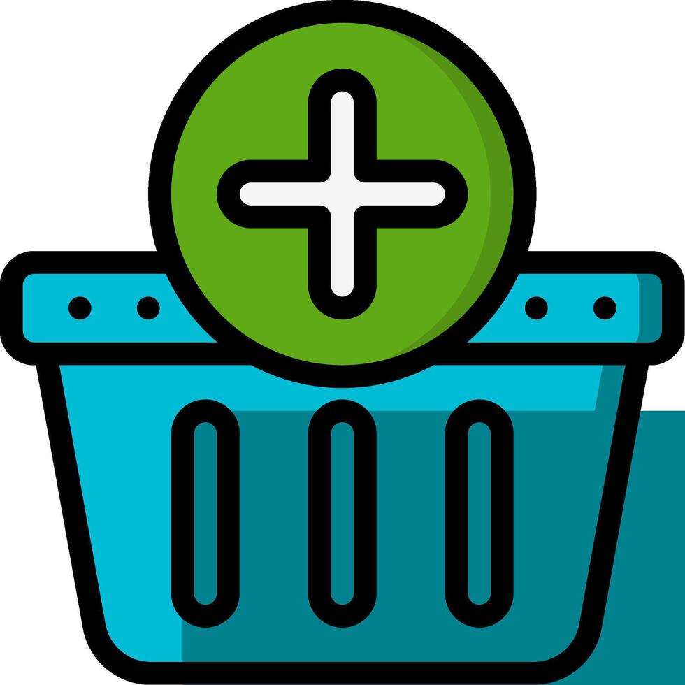 A basket with a plus sign in it vector