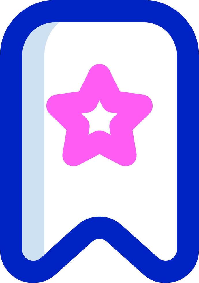 A pink star on a blue book vector