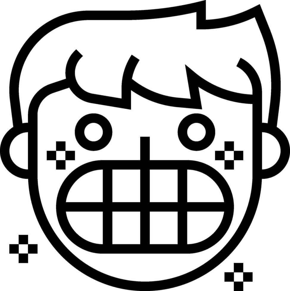 A cartoon face with teeth and a smile vector