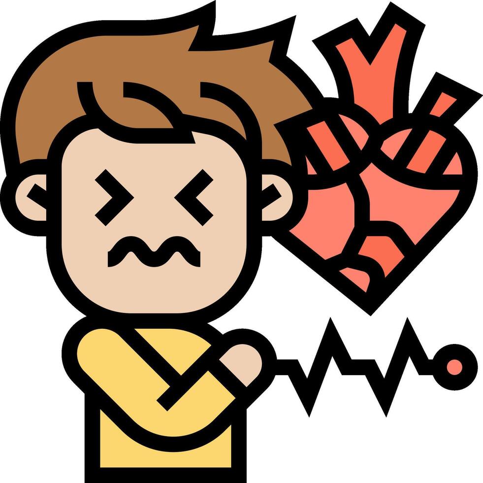 A cartoon man with a heart attack vector