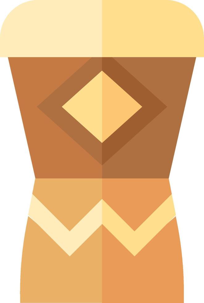 A brown and yellow dress with a diamond pattern vector