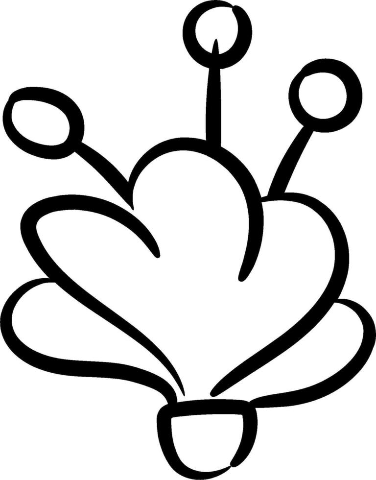 A black and white drawing of a flower vector