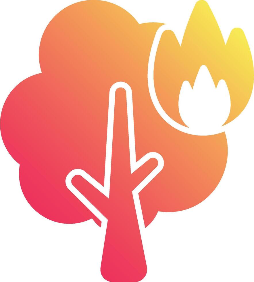 A tree with a fire in the background vector