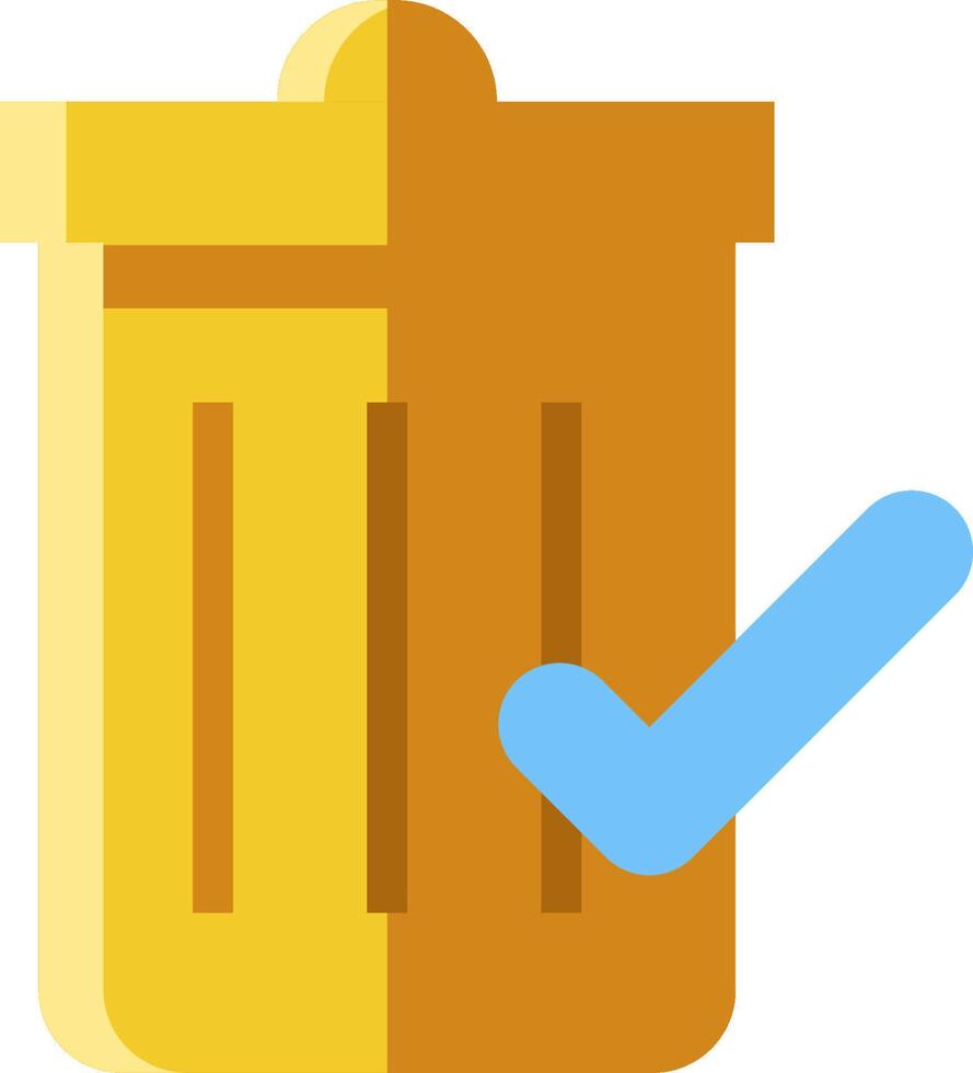 A trash can with a tick mark on it vector