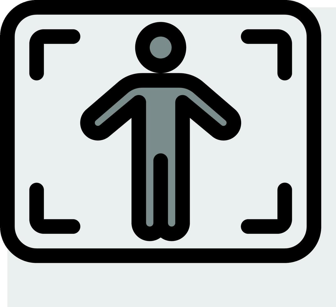 A person is standing in a square frame vector