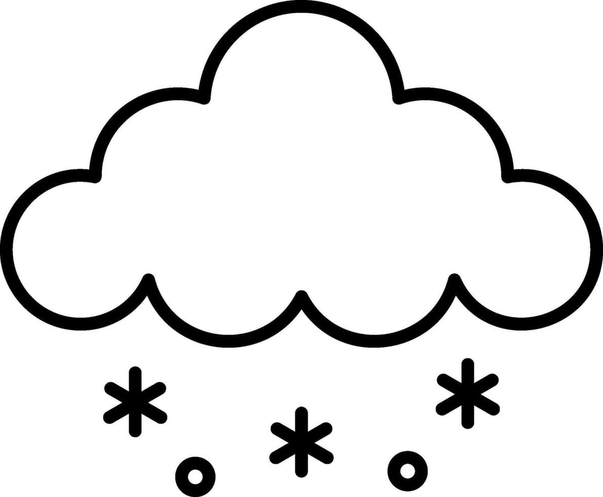 A black and white cloud with snowflakes on it vector