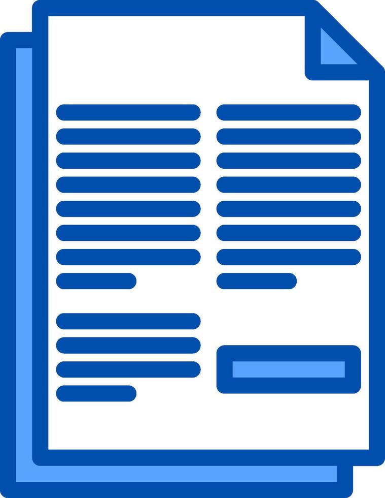 A blue document with a blue outline vector