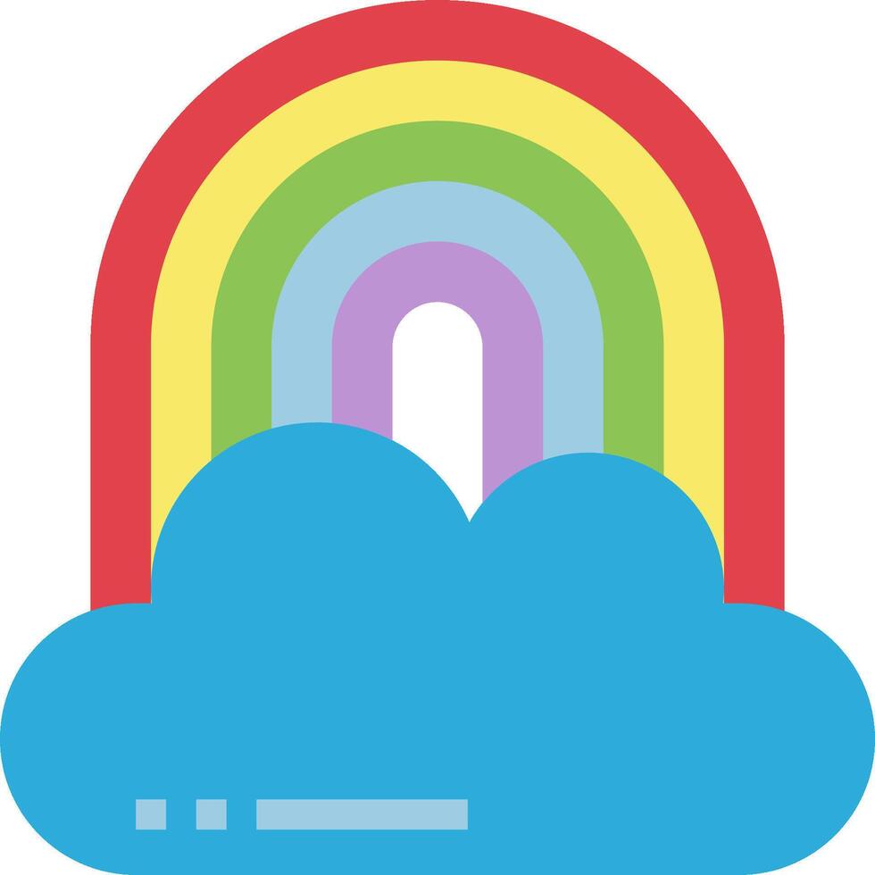 A rainbow cloud with a rainbow in the middle vector