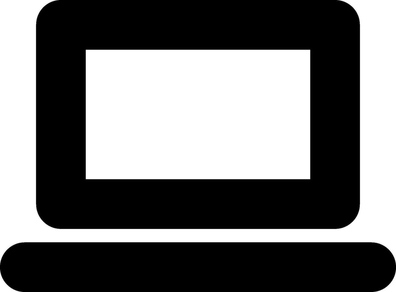 A black and white computer icon on a white background vector