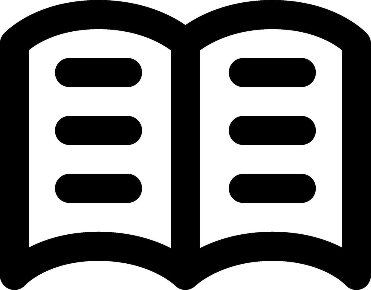 An open book icon with a black background vector