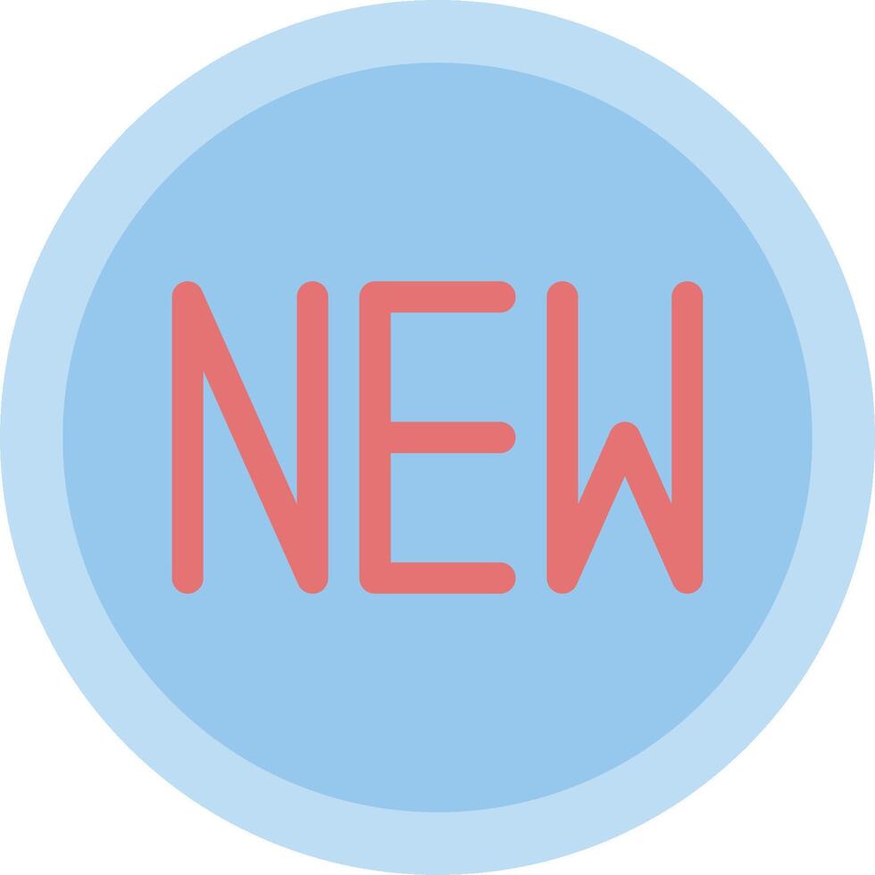 A blue and red button with the word new in it vector