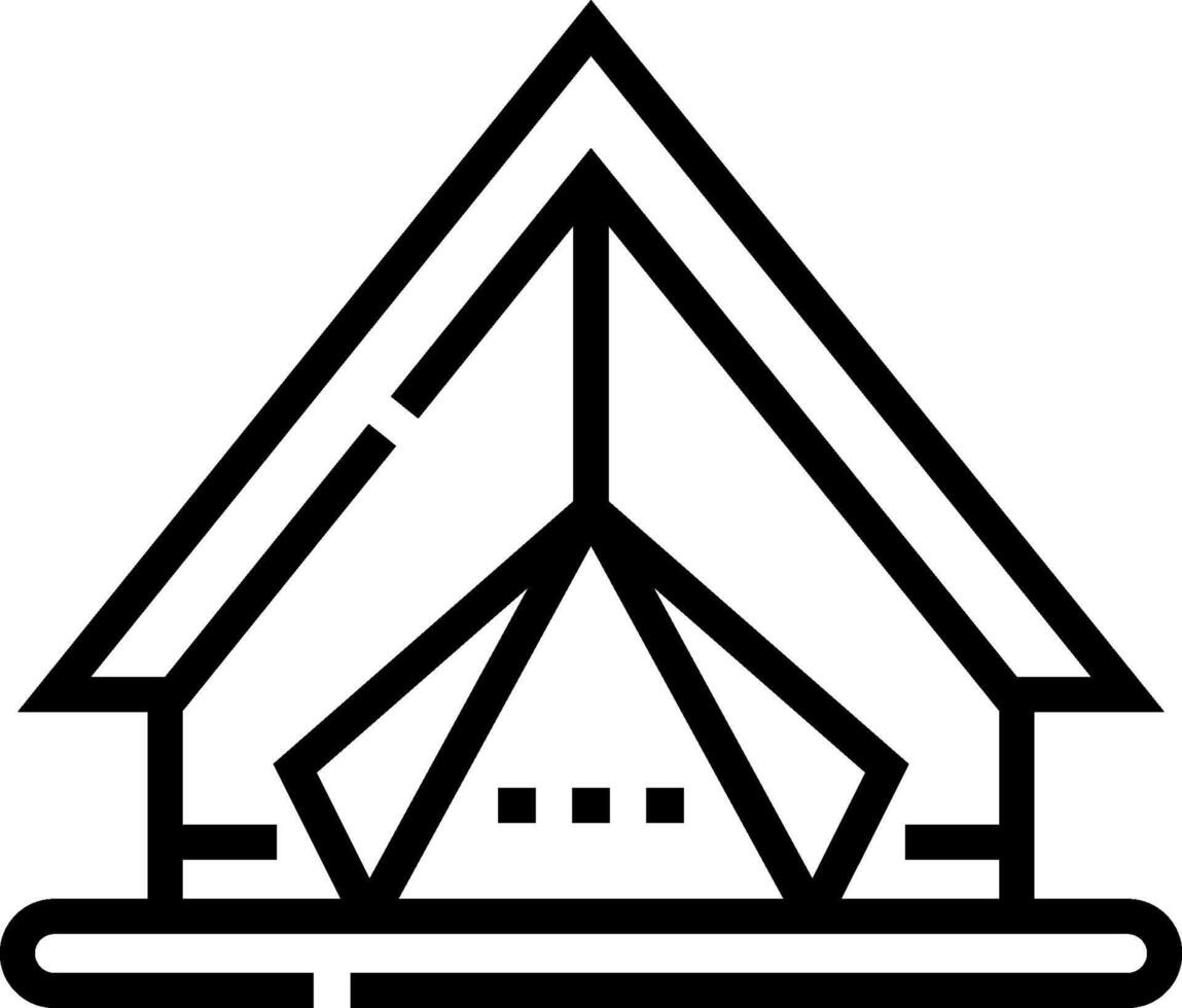 A black and white logo of a tent vector