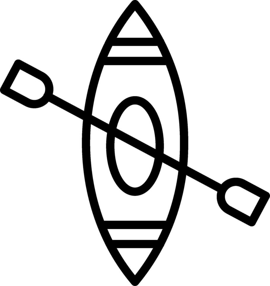 A black and white image of a canoe with paddles vector