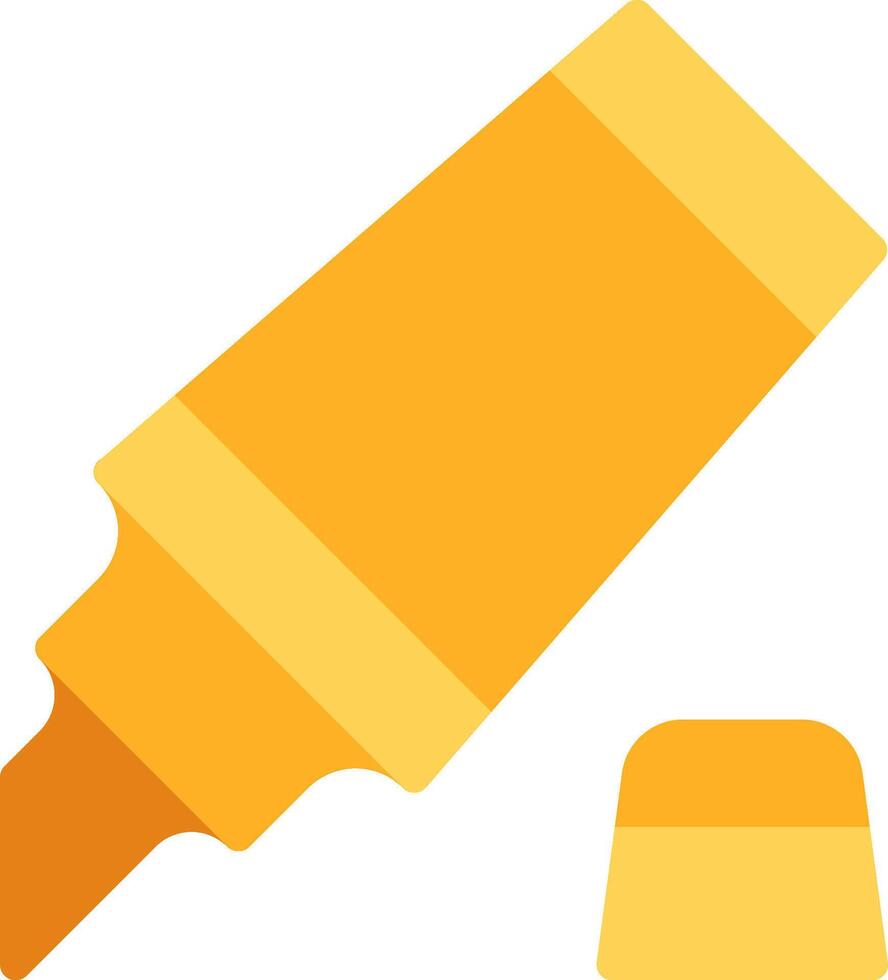 A yellow paint brush and a small yellow cap vector