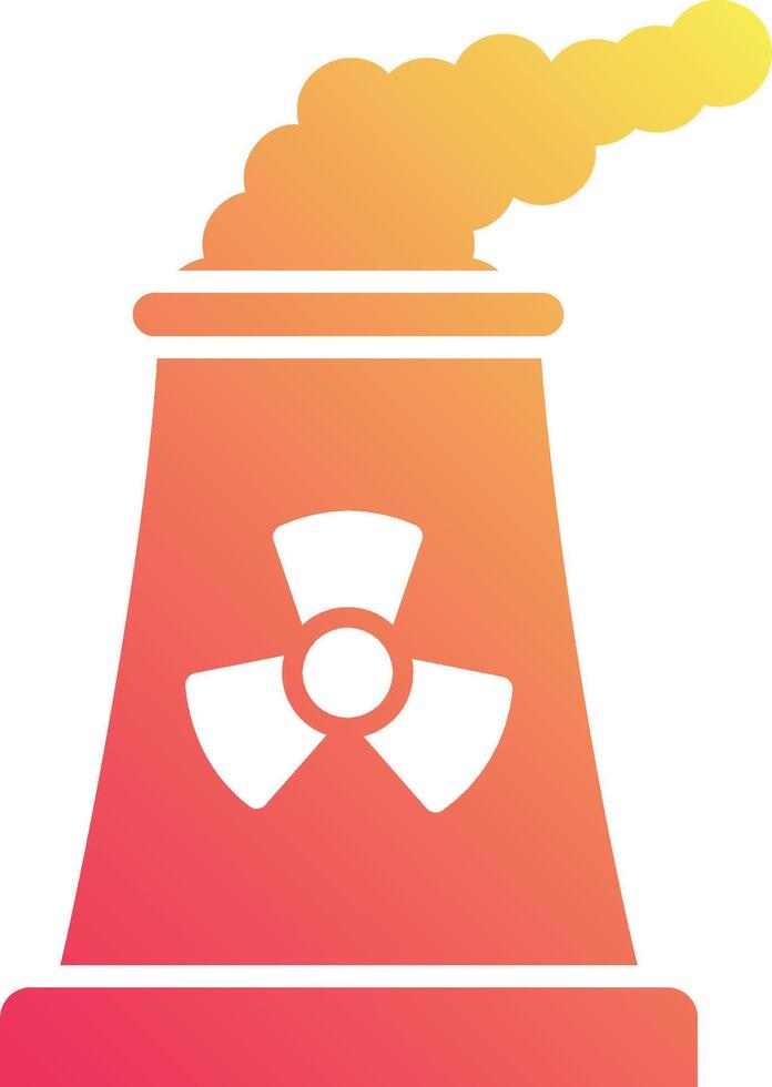 A nuclear power plant with a radiation symbol vector